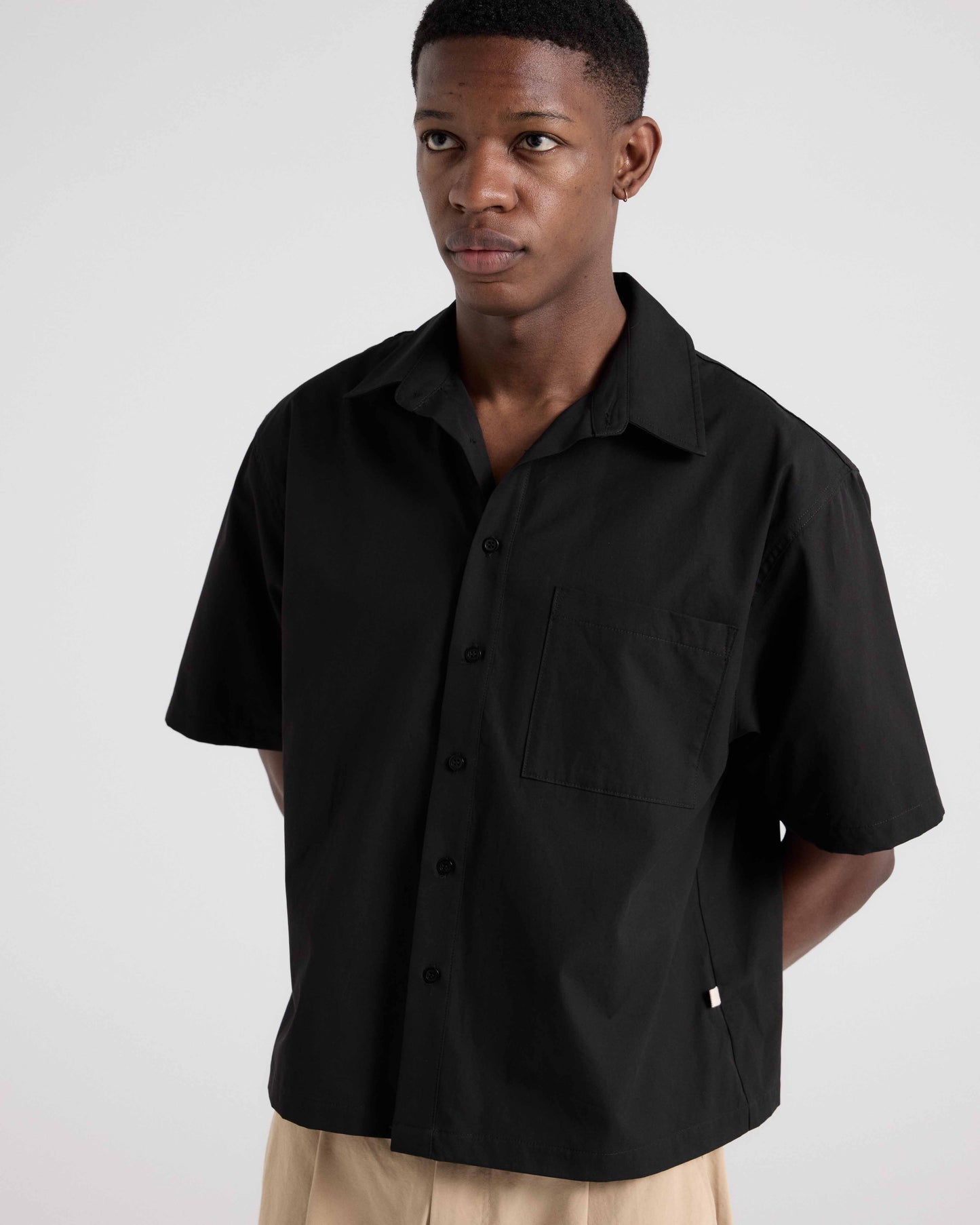 Box Poplin Shirt - Black